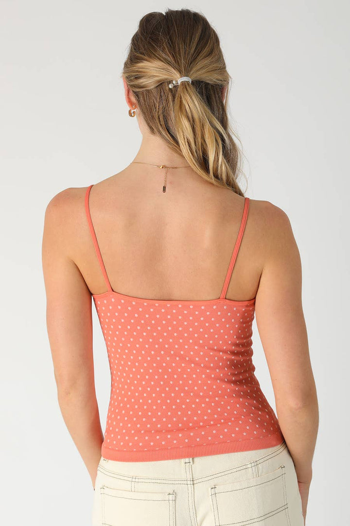 Polka Dot Strap Cami in Pale Banana