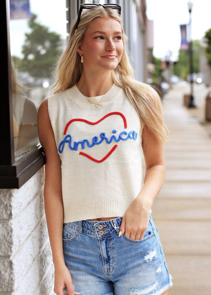American Heart Sleeveless Top