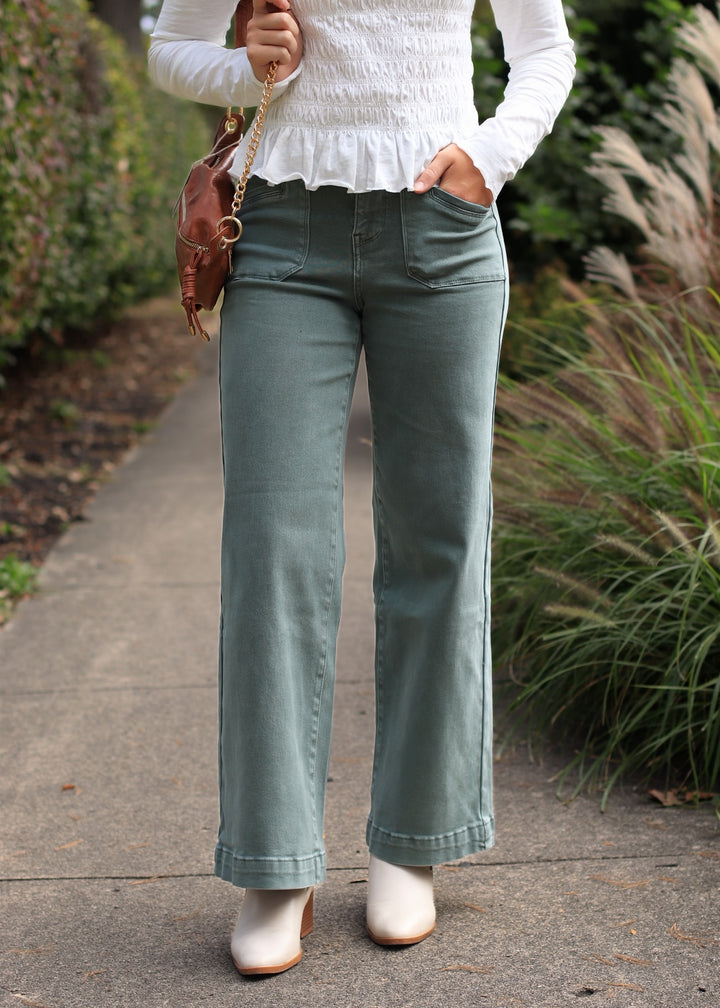 Cilantro High Ruse Wide Leg Denim