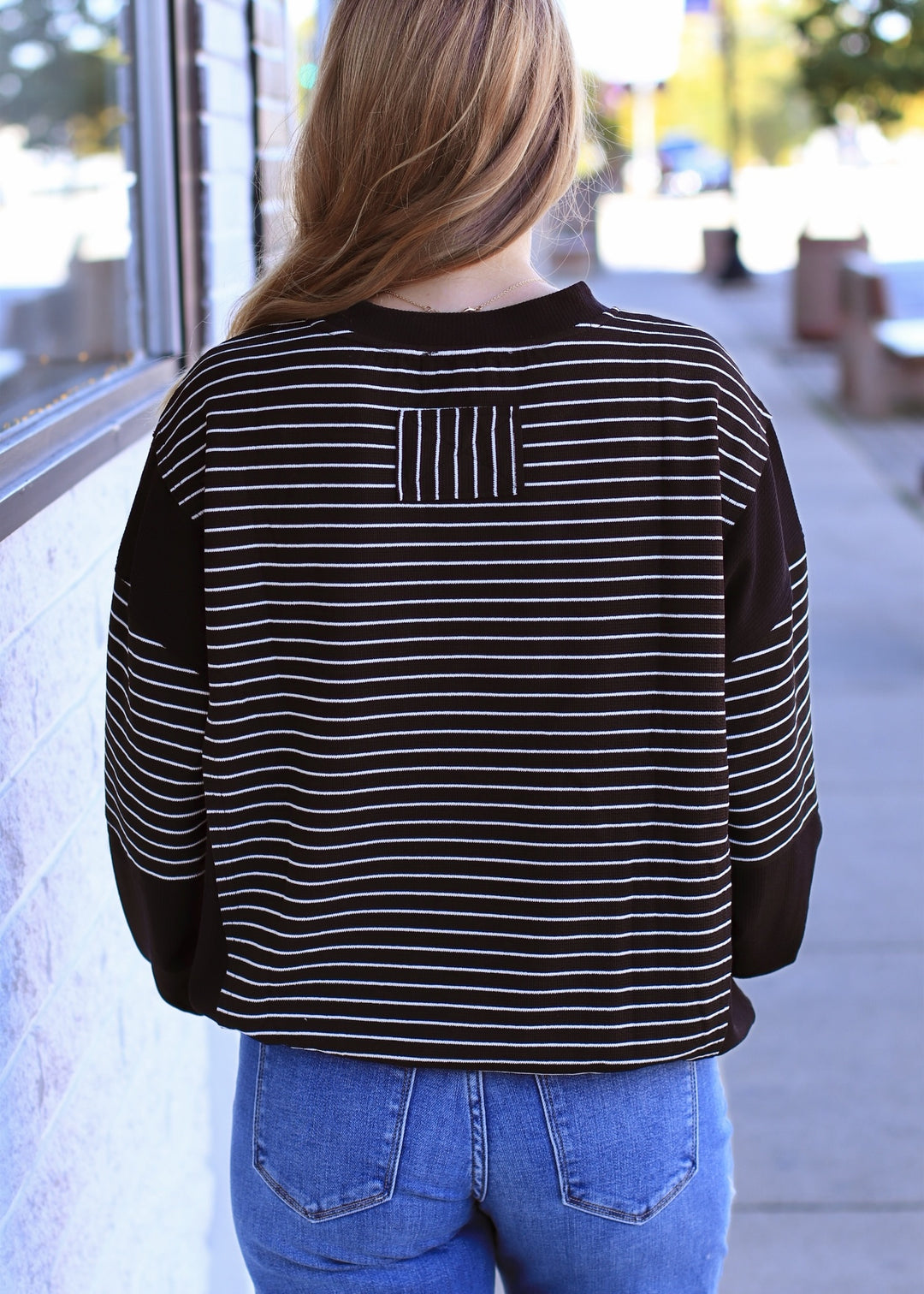 The Fragment Stripe Top in Black