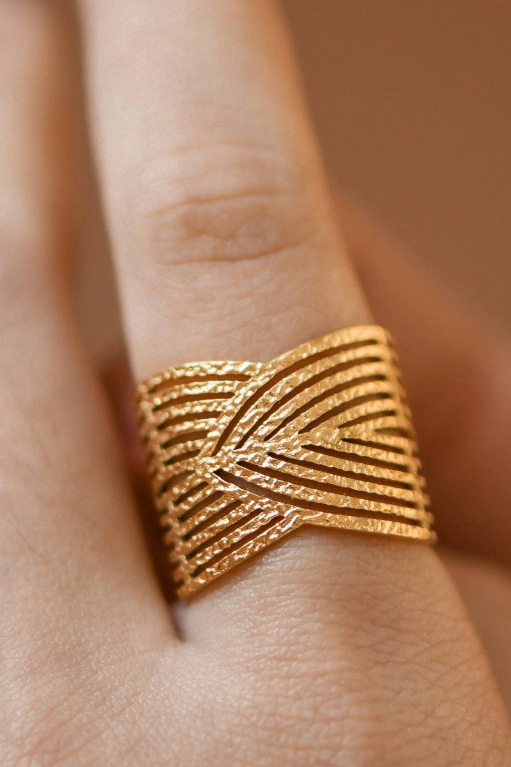 18K Gold Plated Waterproof Stainless Steel Ring