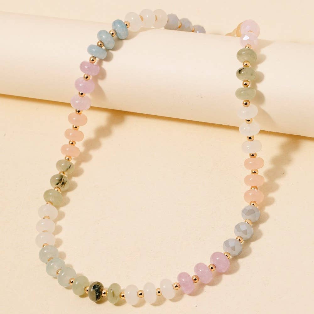 Round Stone Beaded Necklace