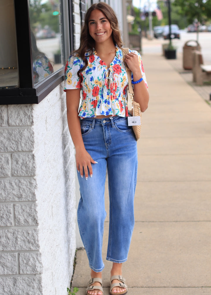 Elowyn Bloom Ruffle Tie Blouse