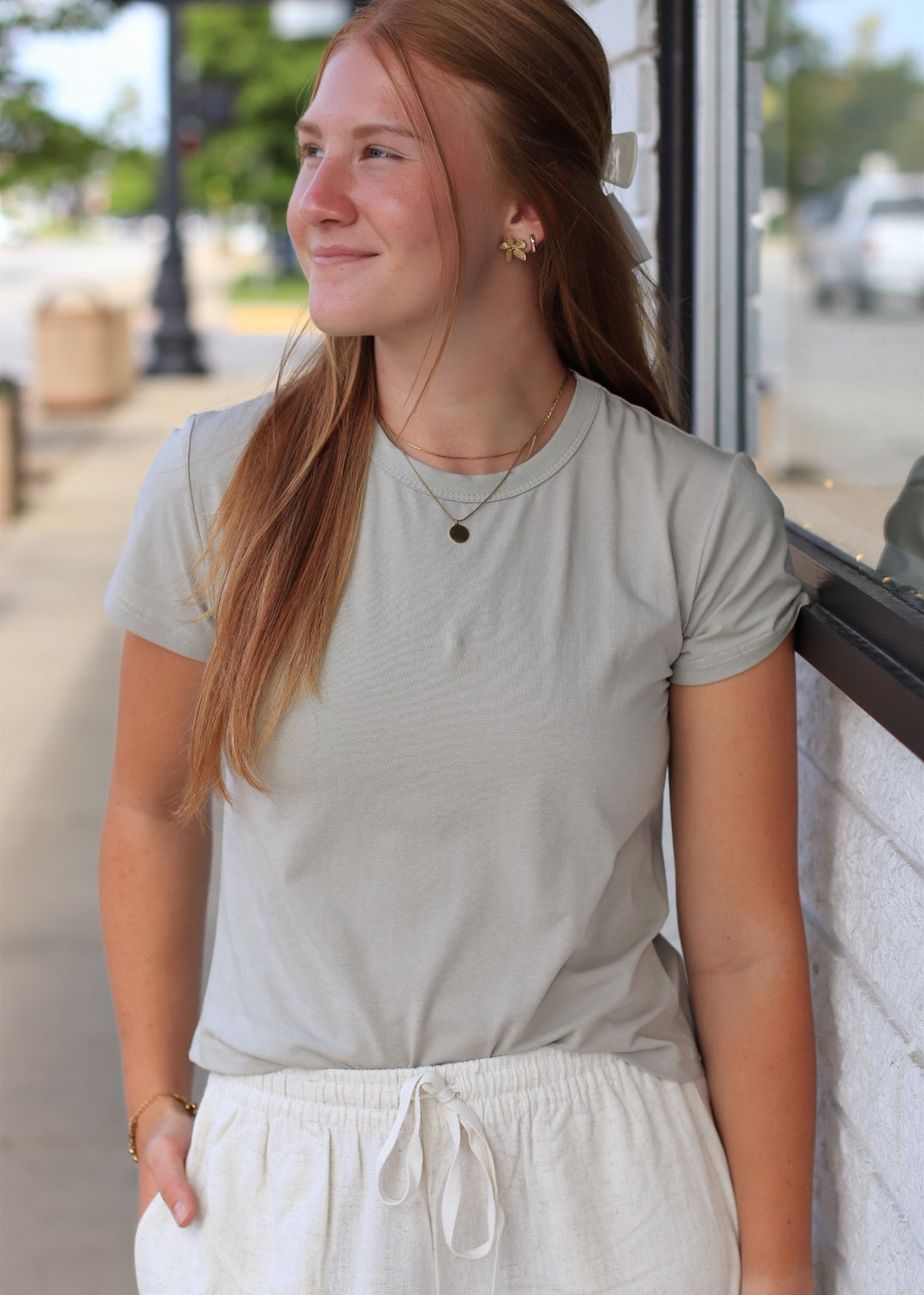 Maia Classic Crewneck T-Shirt in Thyme