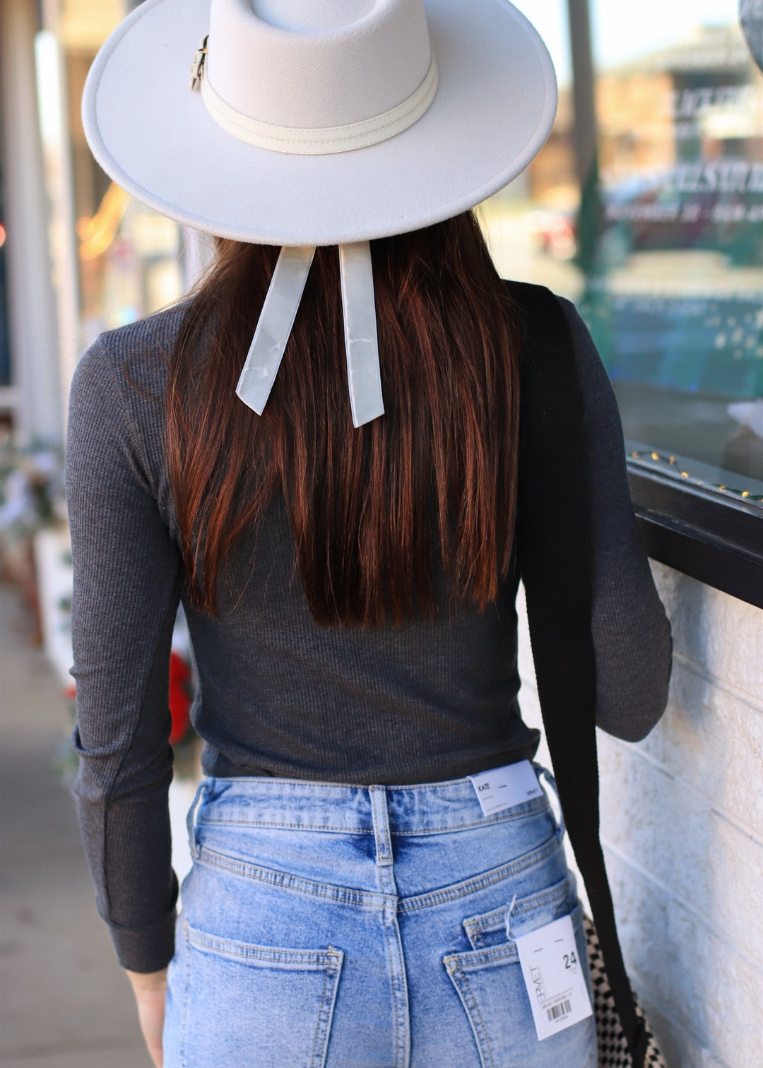 CLEARANCE FINAL SALE Henley Top - Long Sleeve Thermal Charcoal