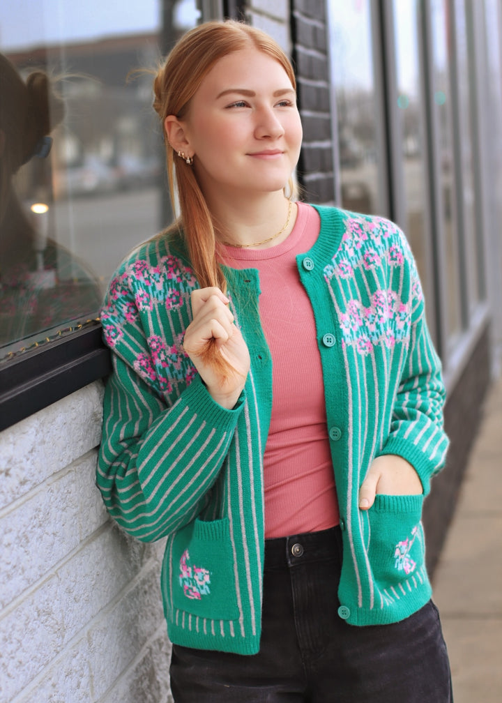 The Winslow Floral Knit Cardigan