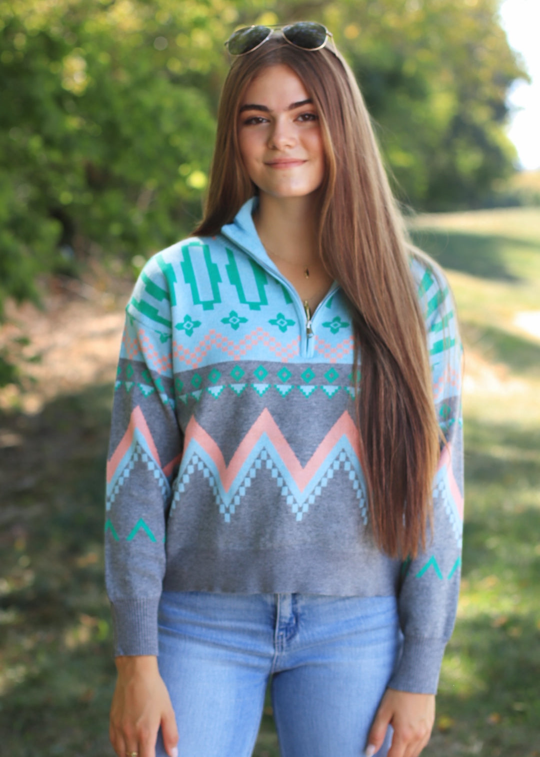 Haven Geometric Half-Zip Pullover