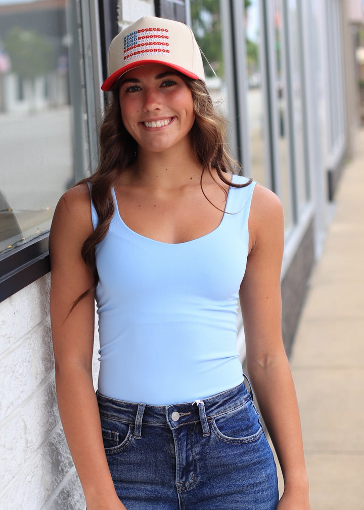 Clean Line Sweet Heart Tank in Serene Blue