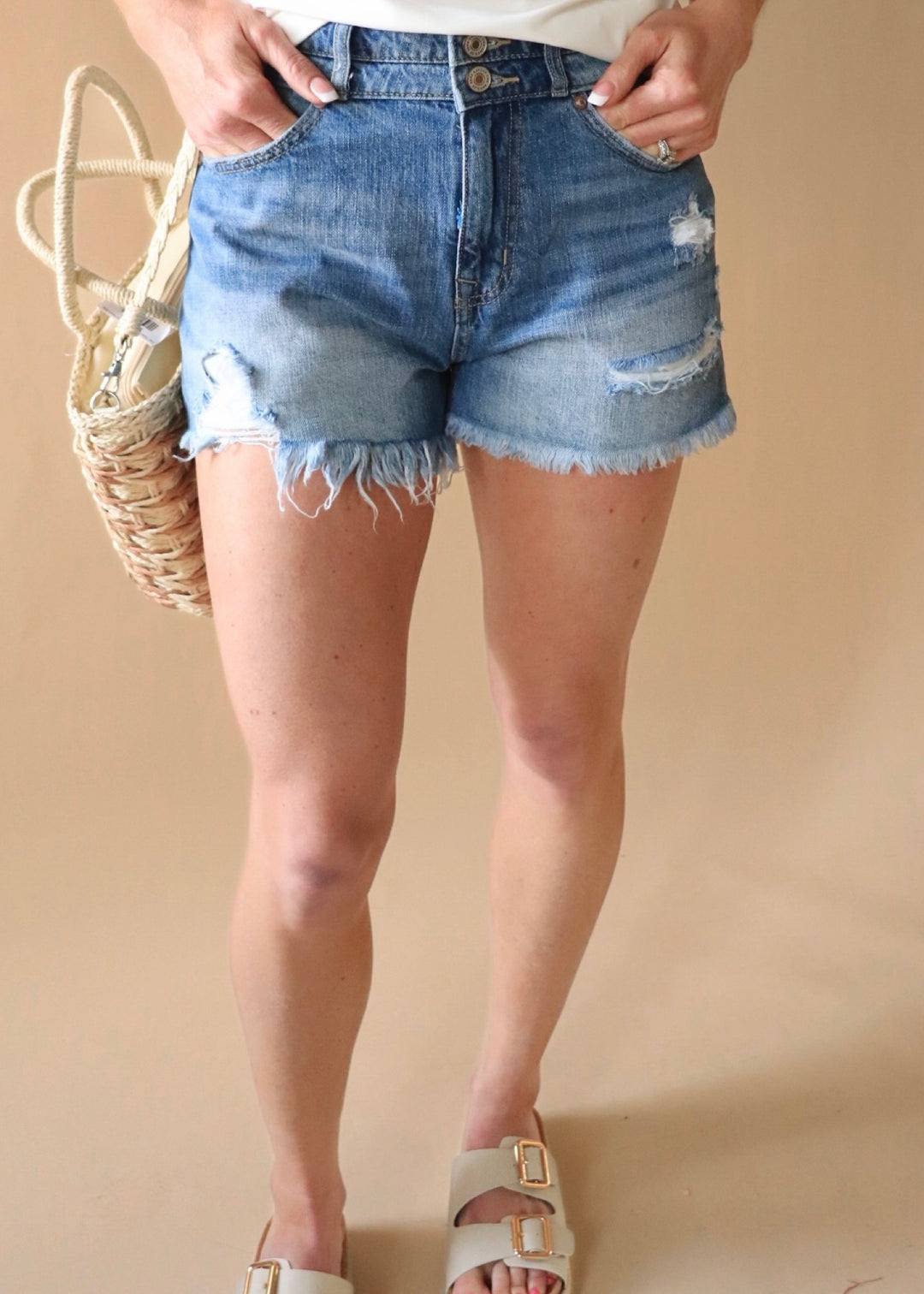 Maxine High Rise Mom Denim Shorts