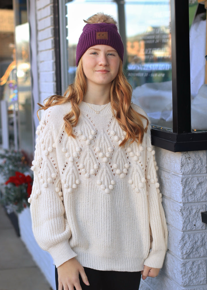 CLEARANCE FINAL SALE  January Pom Sweater Top