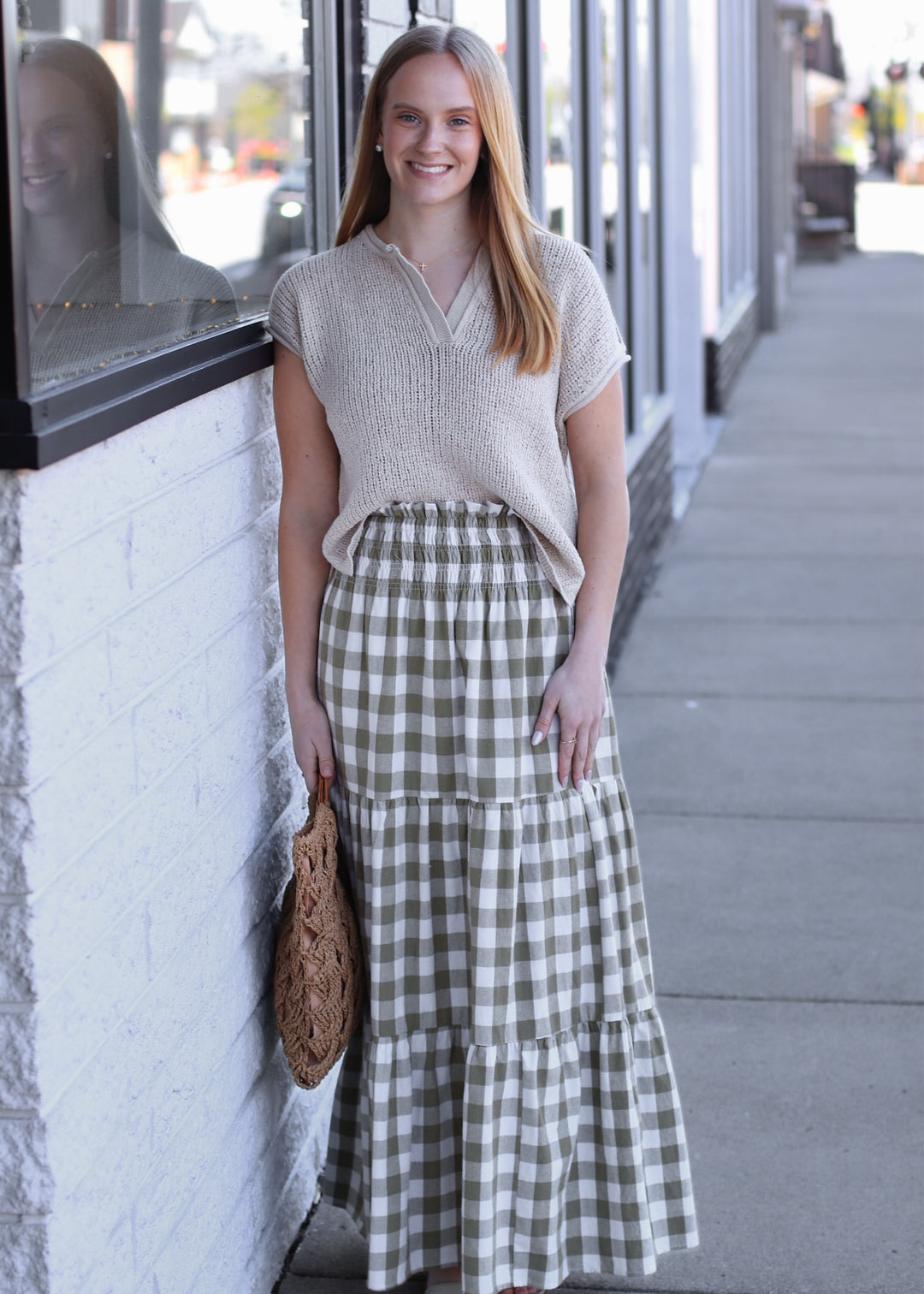 Willow Check Maxi Skirt