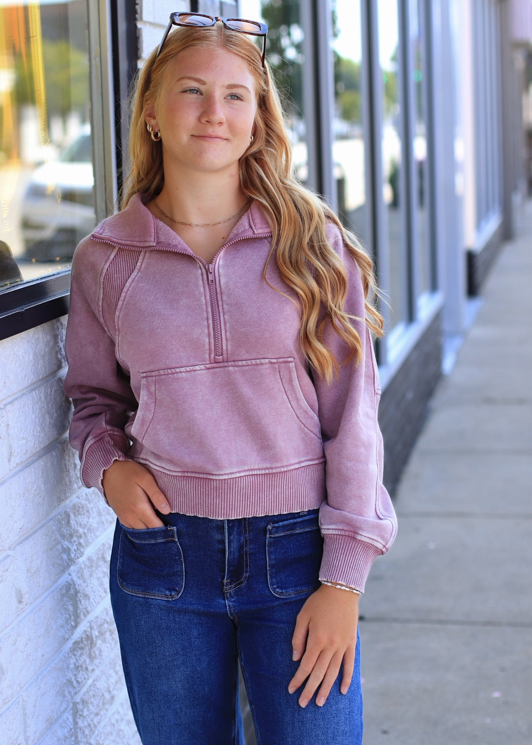 RESTOCK Peak Performance Pullover in Lt Rose