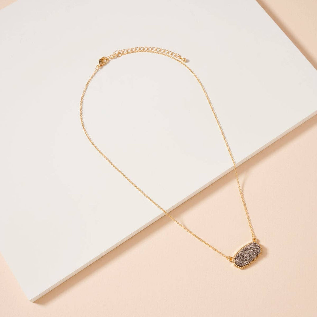 Pink Stone Charm Necklace