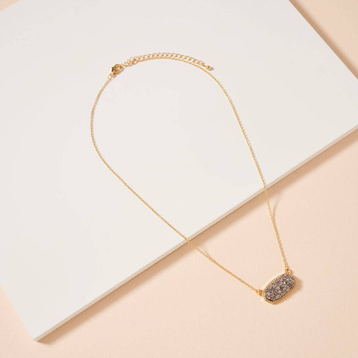 Pink Stone Charm Necklace