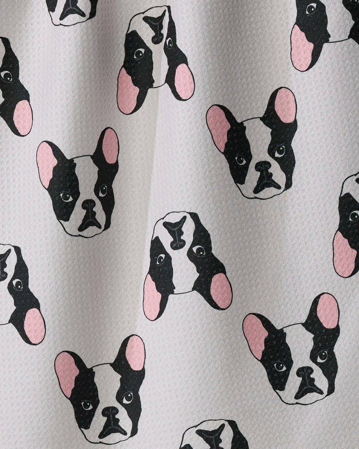 Frenchie Faces Tea Towel