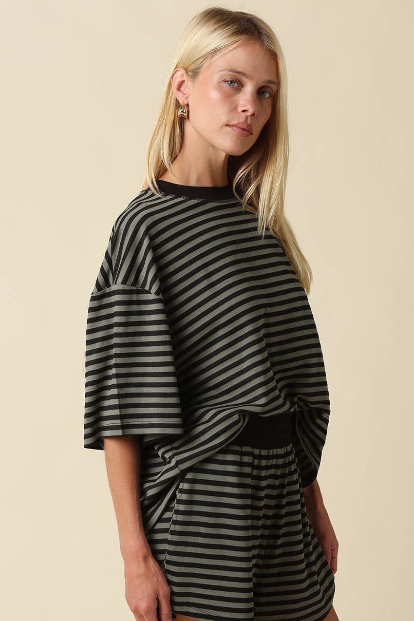 Lena Striped Relaxed-Fit Top