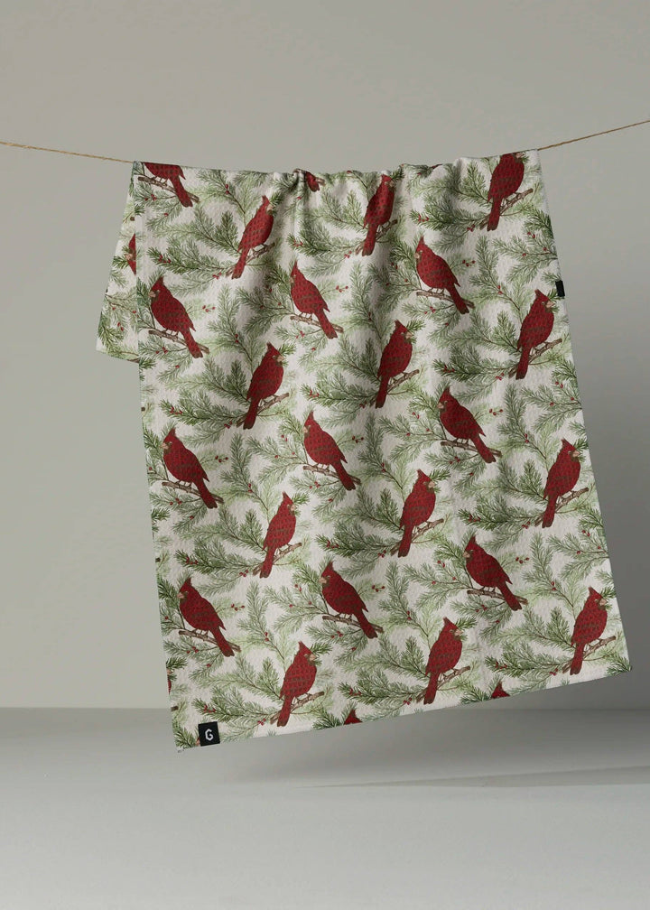 Winter Crimson Luxe Kitchen Towel - Holiday 2026