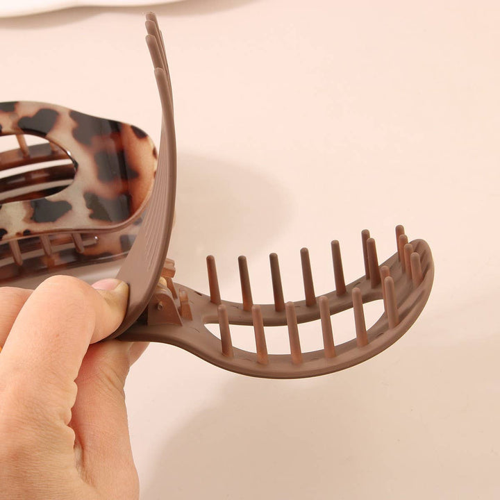 Oval Flat Hair Clip in Milky White
