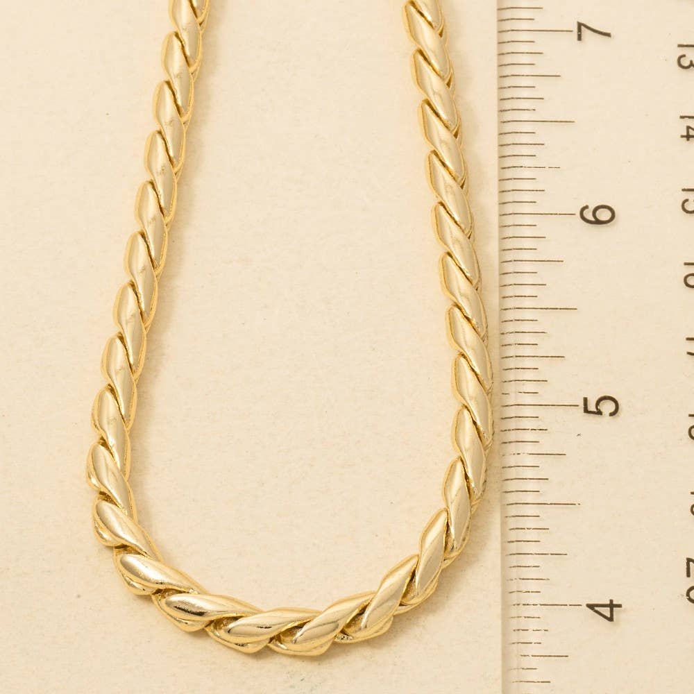 Gold Dipped Twisted Chain Necklace