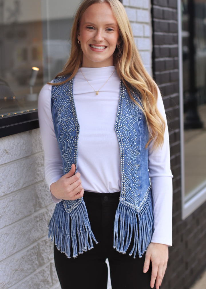 Desert Daze Fringe Denim Vest