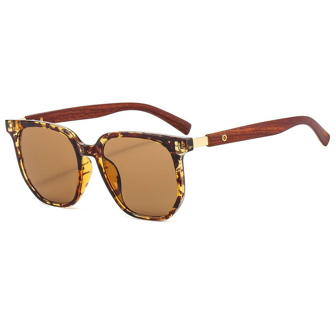 Wood Grain Square Sunglasses