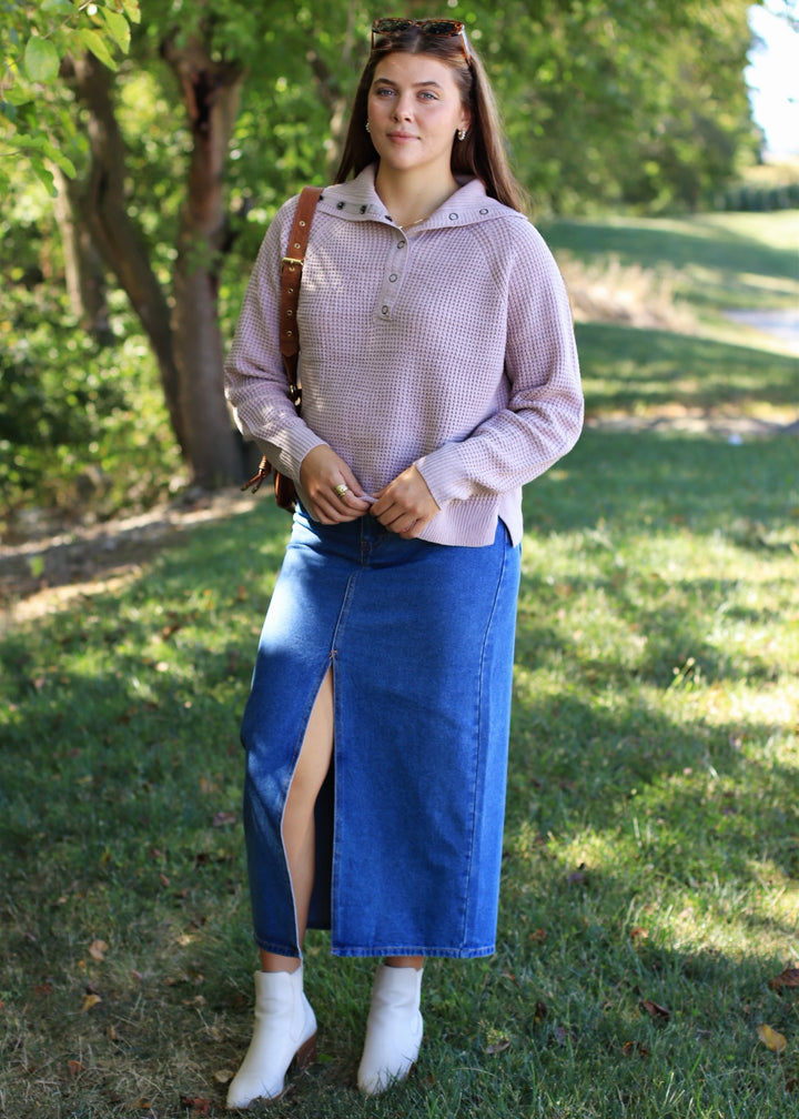 The Heritage Sweater Top in Light Blush