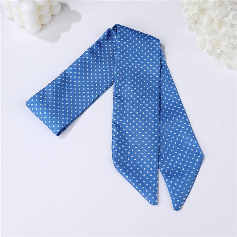 Vintage-Style Skinny Twilly Scarf-Polka Dot &amp; Gingham