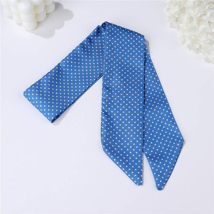 Vintage-Style Skinny Twilly Scarf-Polka Dot &amp; Gingham