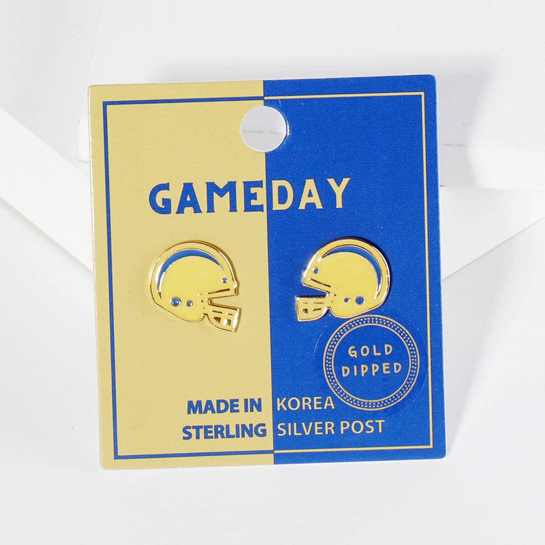 CLEARANCE FINAL SALE  Enamel Football Helmet Stud Earrings