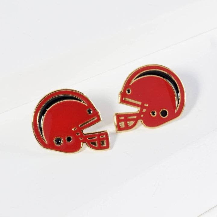 CLEARANCE FINAL SALE  Enamel Football Helmet Stud Earrings