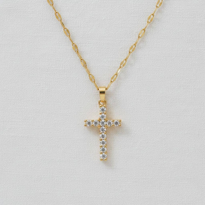 Cross Pendant Necklace with Dazzling Zirconia