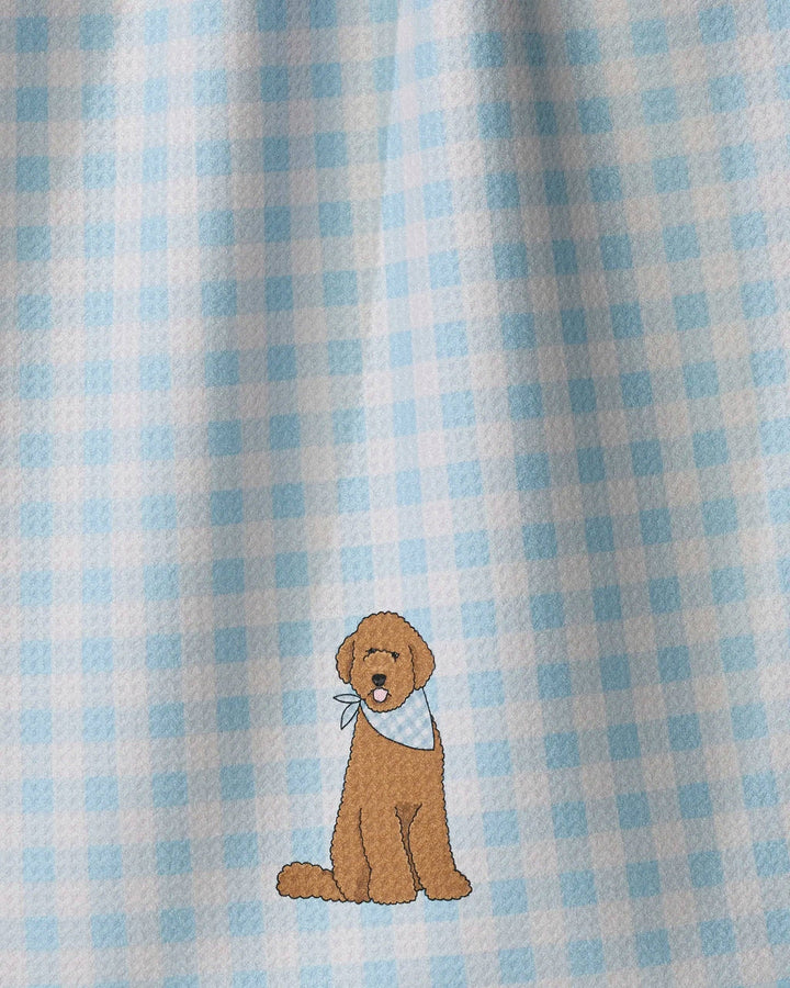 Gingham Doodle Tea Towel