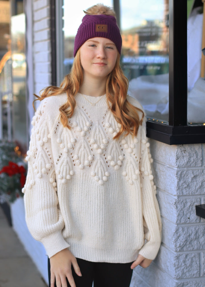 CLEARANCE FINAL SALE  January Pom Sweater Top