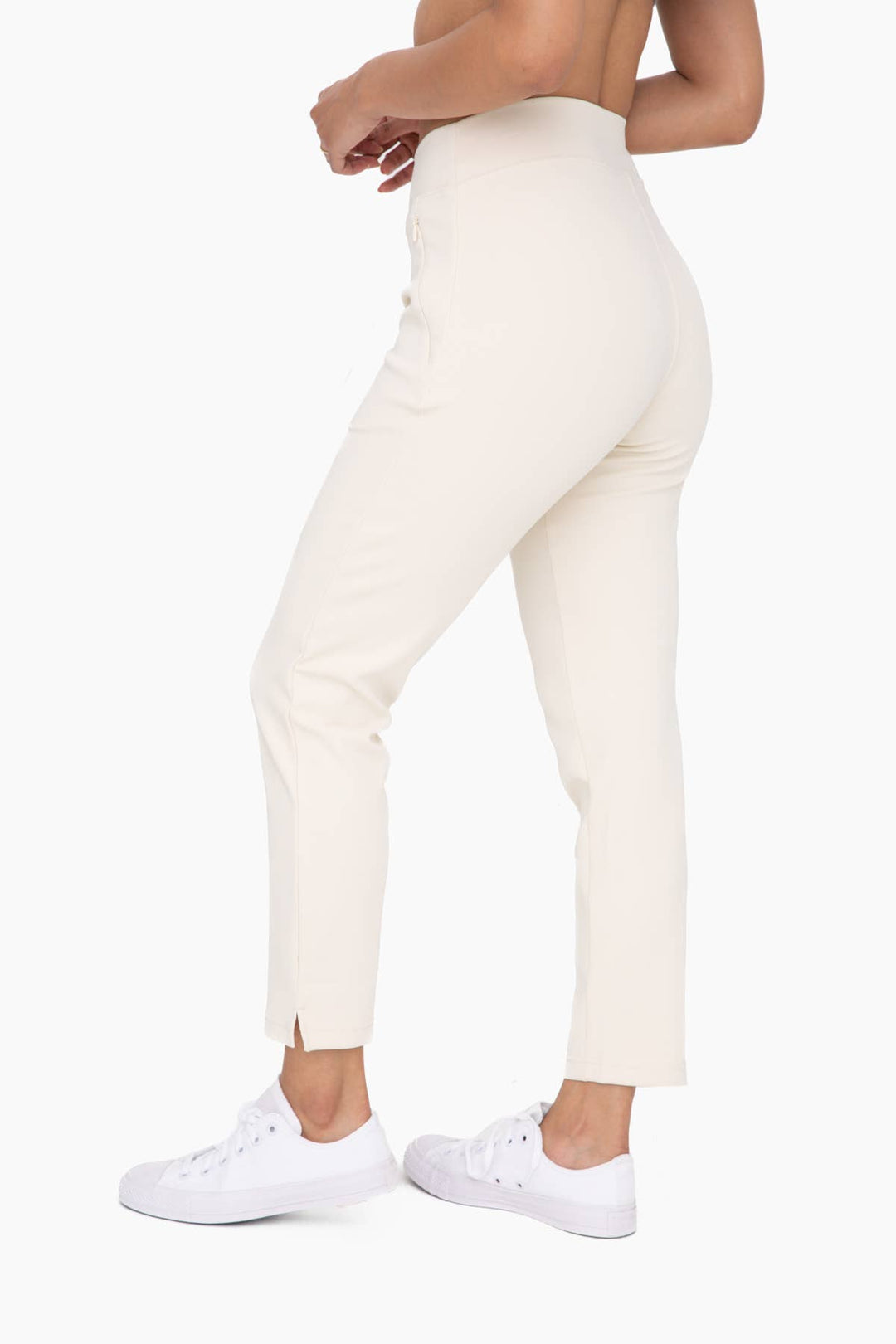 On the Go Ribbed Ribbed Pants in  NATURAL