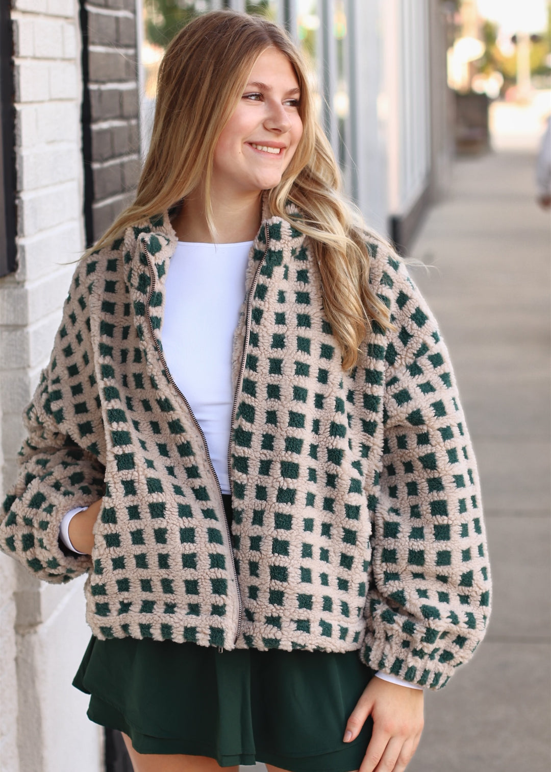 Taupe Multi Fuzzy Sherpa Jacket