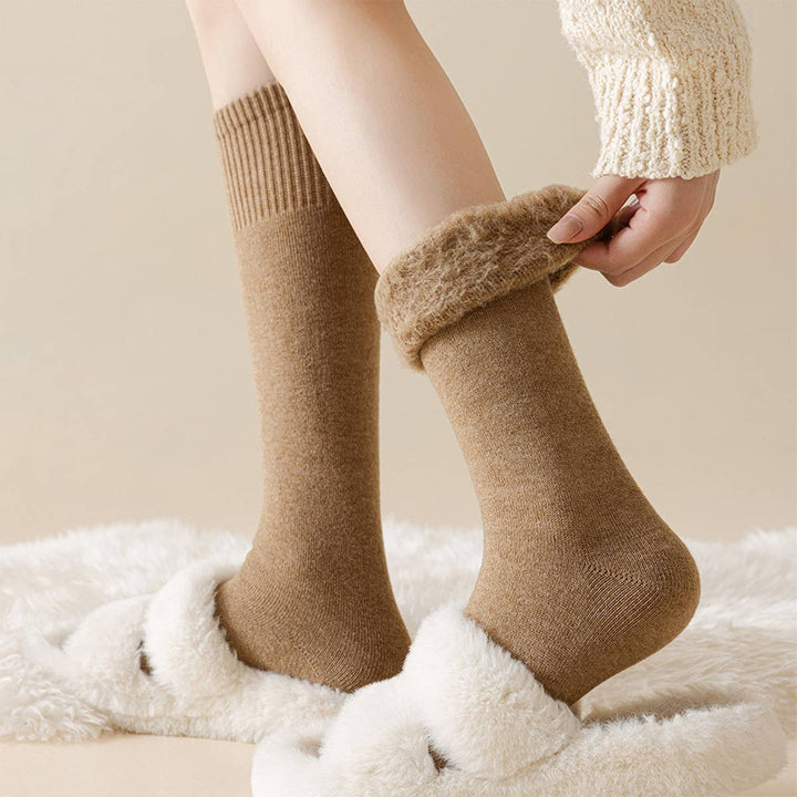 Thermal Fuzzy Wool Knee-High Winter Snow