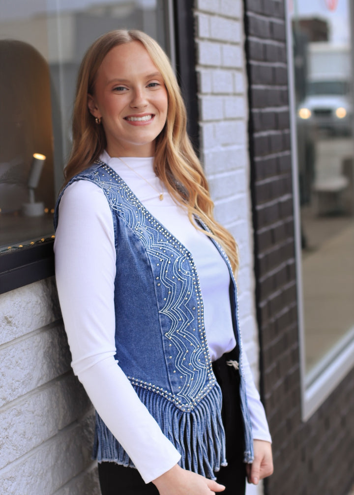 Desert Daze Fringe Denim Vest