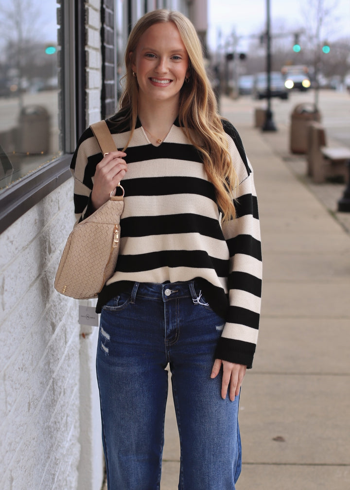 The Union Stripe Knit Pullover Top