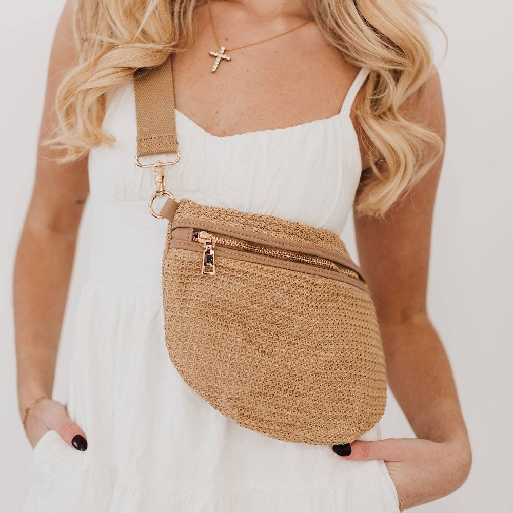 Cream Rachel Raffia Westlyn Bum Bag