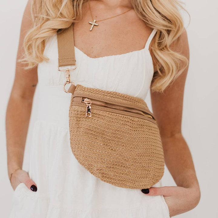 Cream Rachel Raffia Westlyn Bum Bag