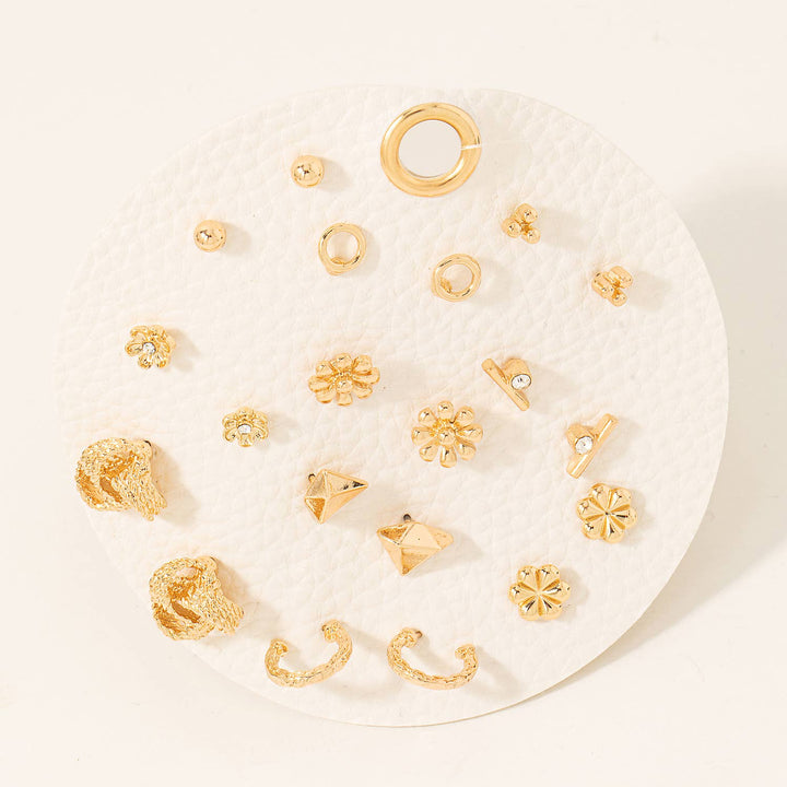 Mixed Styled Stud And Hoop Earrings Set