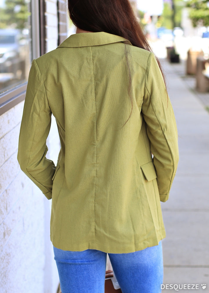 Restock Peacock 3/4 Cuff Collared Blazer