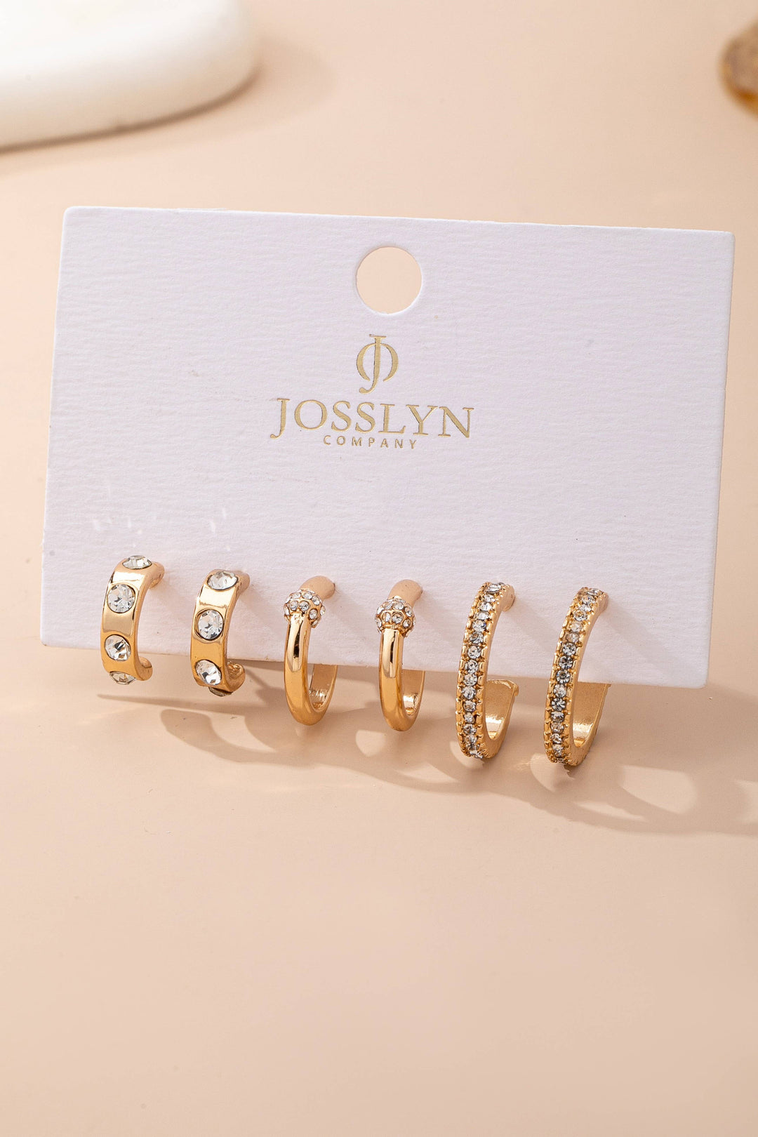 Gold-Tone Crystal Huggie Hoop Earring Set