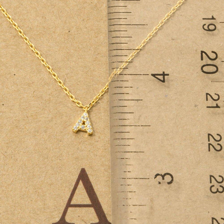 Mini Rhinestone Initial Necklace