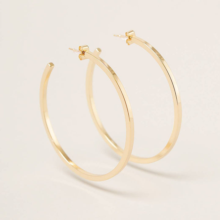 ML-14K Gold Dipped Post Hoop Earrings