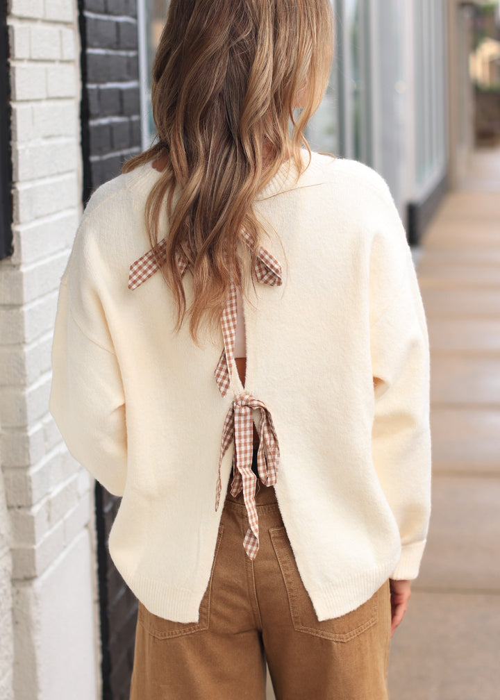 Autumn Gingham Back Sweater