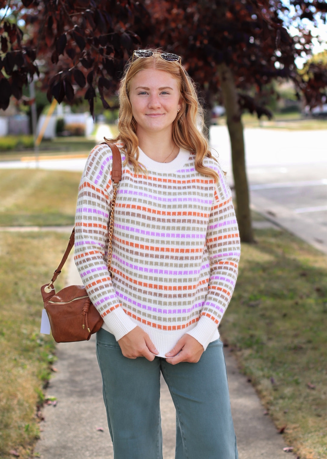 The Sunset Stroll Multi-Color Striped Pullover