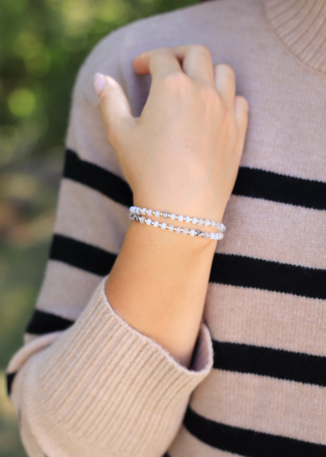 Semi Precious Faceted Stone Beaded Bracelet