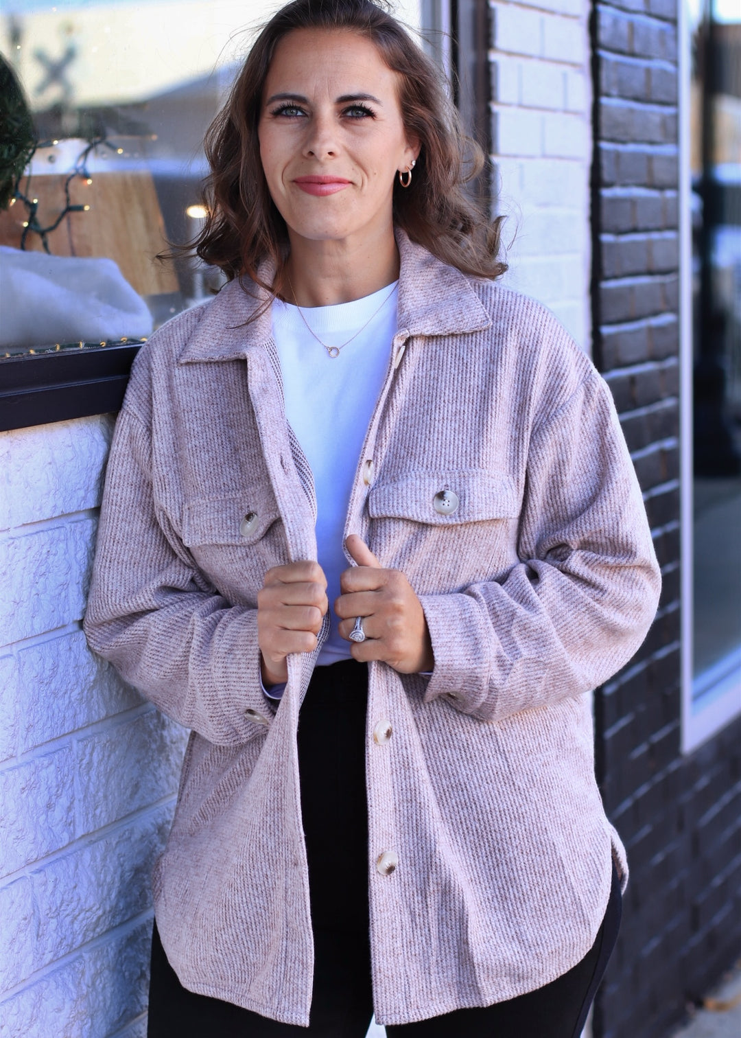 RESTOCK Fall Season Two Tone Shacket in Brown