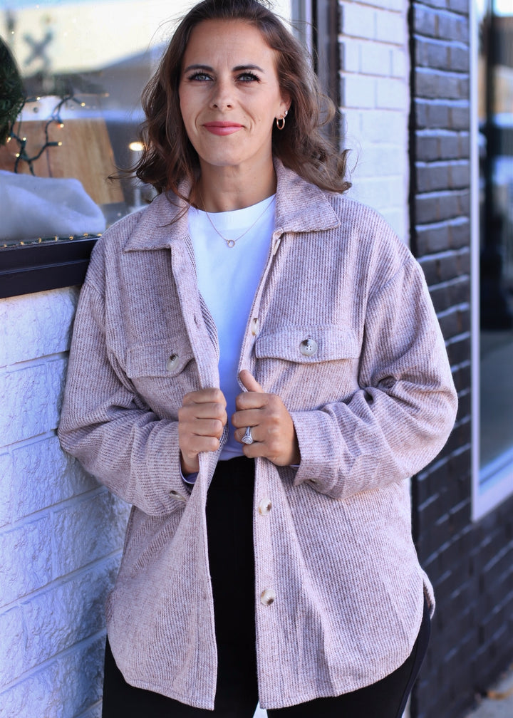 RESTOCK Fall Season Two Tone Shacket in Brown